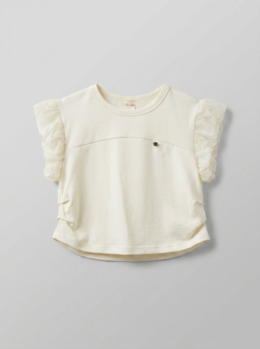 8135 Off White Top For Girls