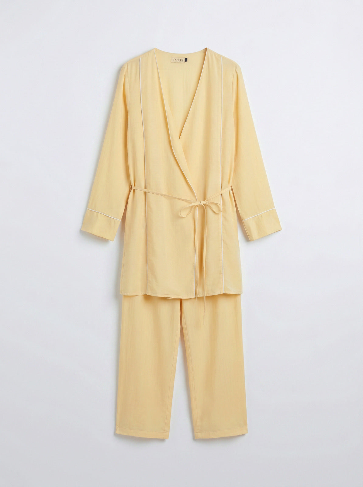 8255 Light Beige Top And Pants Set For Women