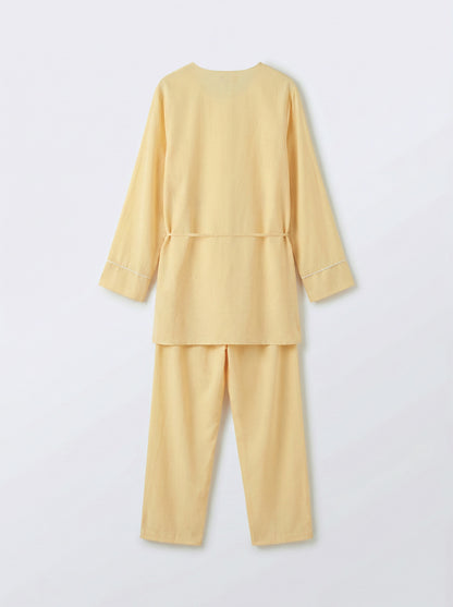8255 Light Beige Top And Pants Set For Women