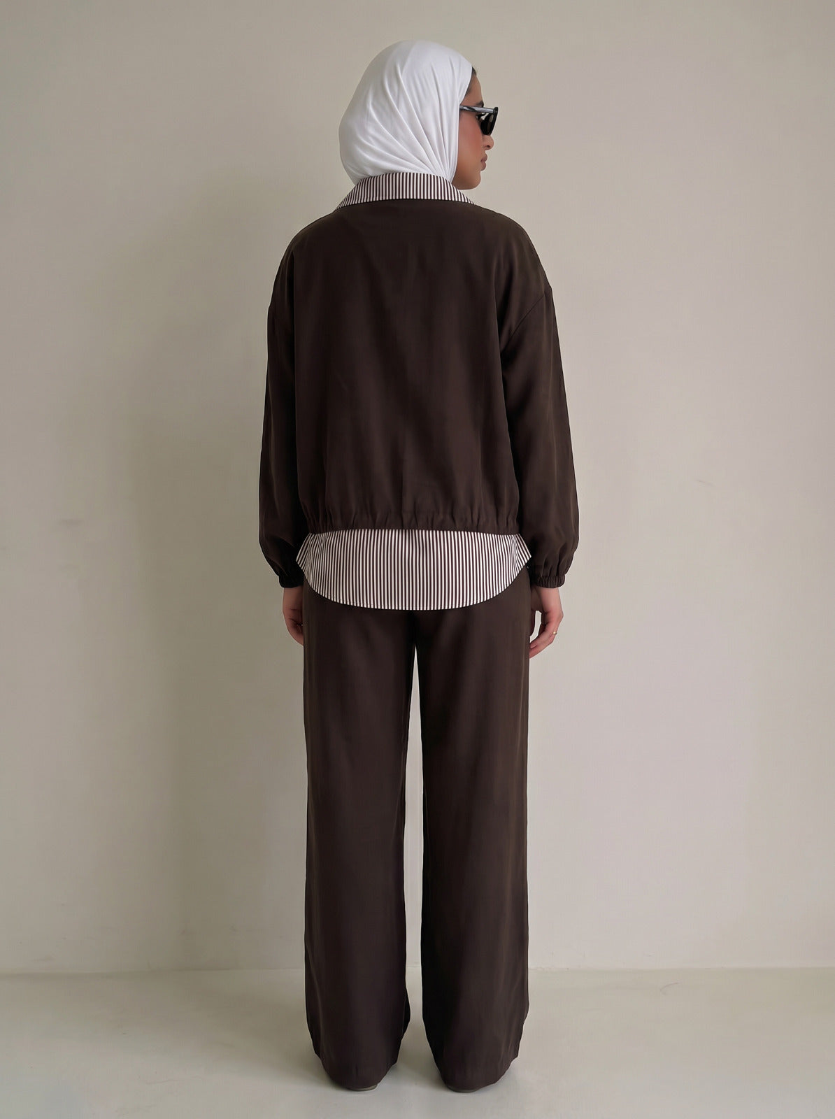8218 Brown Top And Pants Set For Women