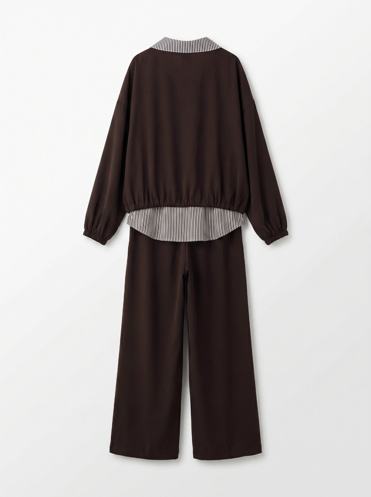 8218 Brown Top And Pants Set For Women