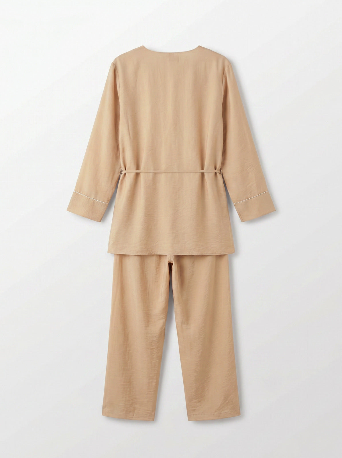 8255 Dark Beige Top And Pants Set For Women