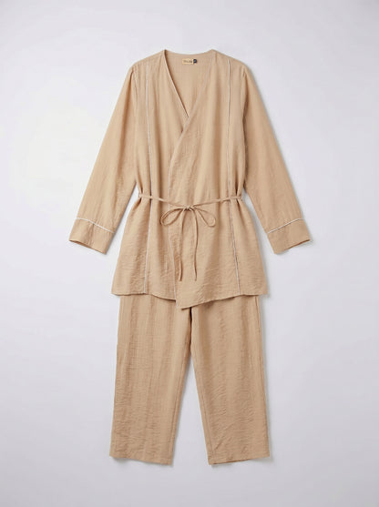 8255 Dark Beige Top And Pants Set For Women