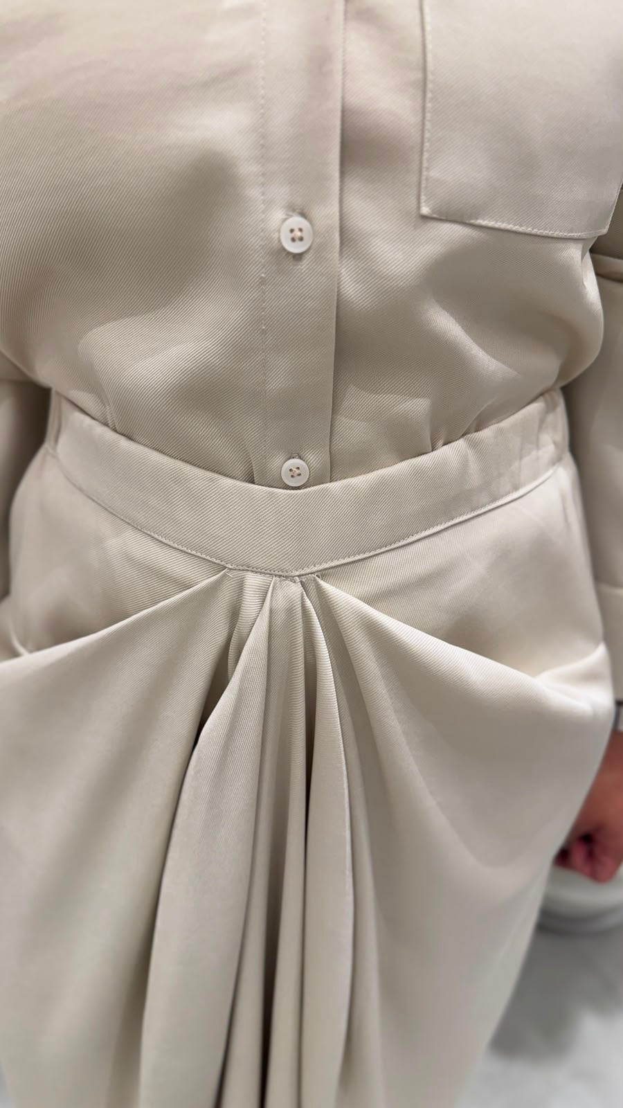 8258 Nova Light Beige Shirt And Skirt Set For Women