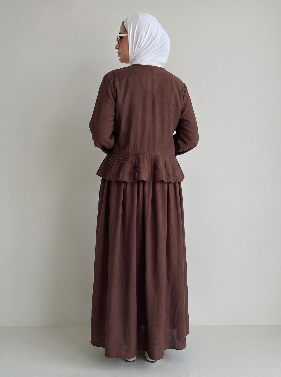 8236 Wooden Beige Top And Skirt Set For Women