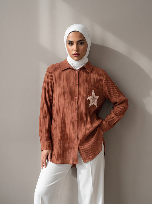 8321 Brown Shirt For Women