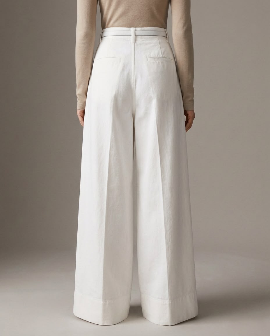 8254 Nova White Wide Leg Pants For Women