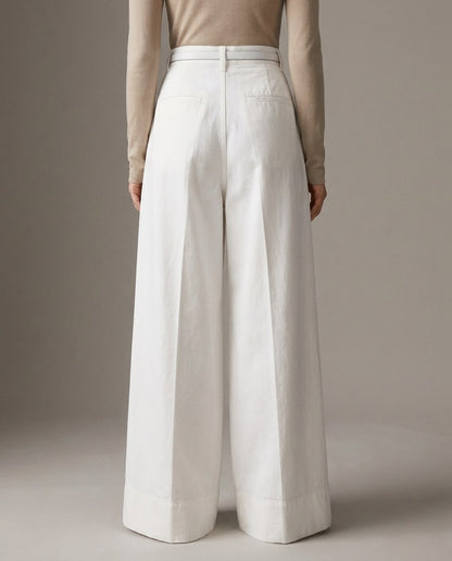 8254 Nova White Wide Leg Pants For Women