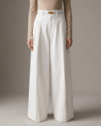 8254 Nova White Wide Leg Pants For Women