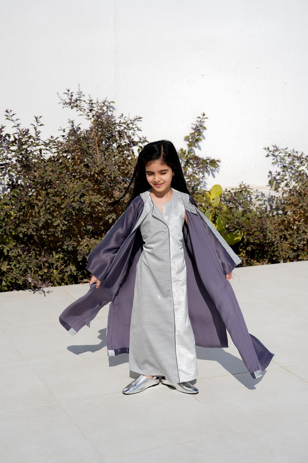 7760 Purple Grey Velvet Daraa For Girls