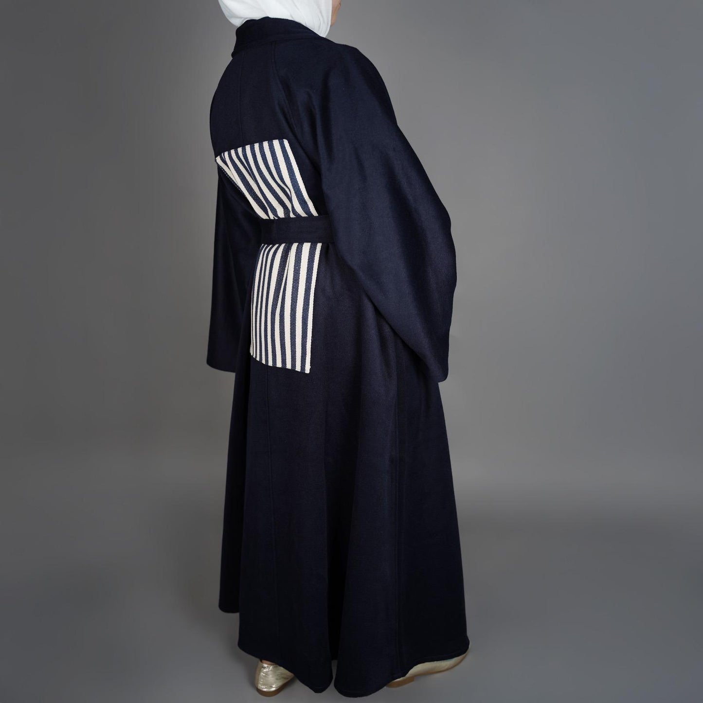 7989 Navy Bisht For Women From Ghazel