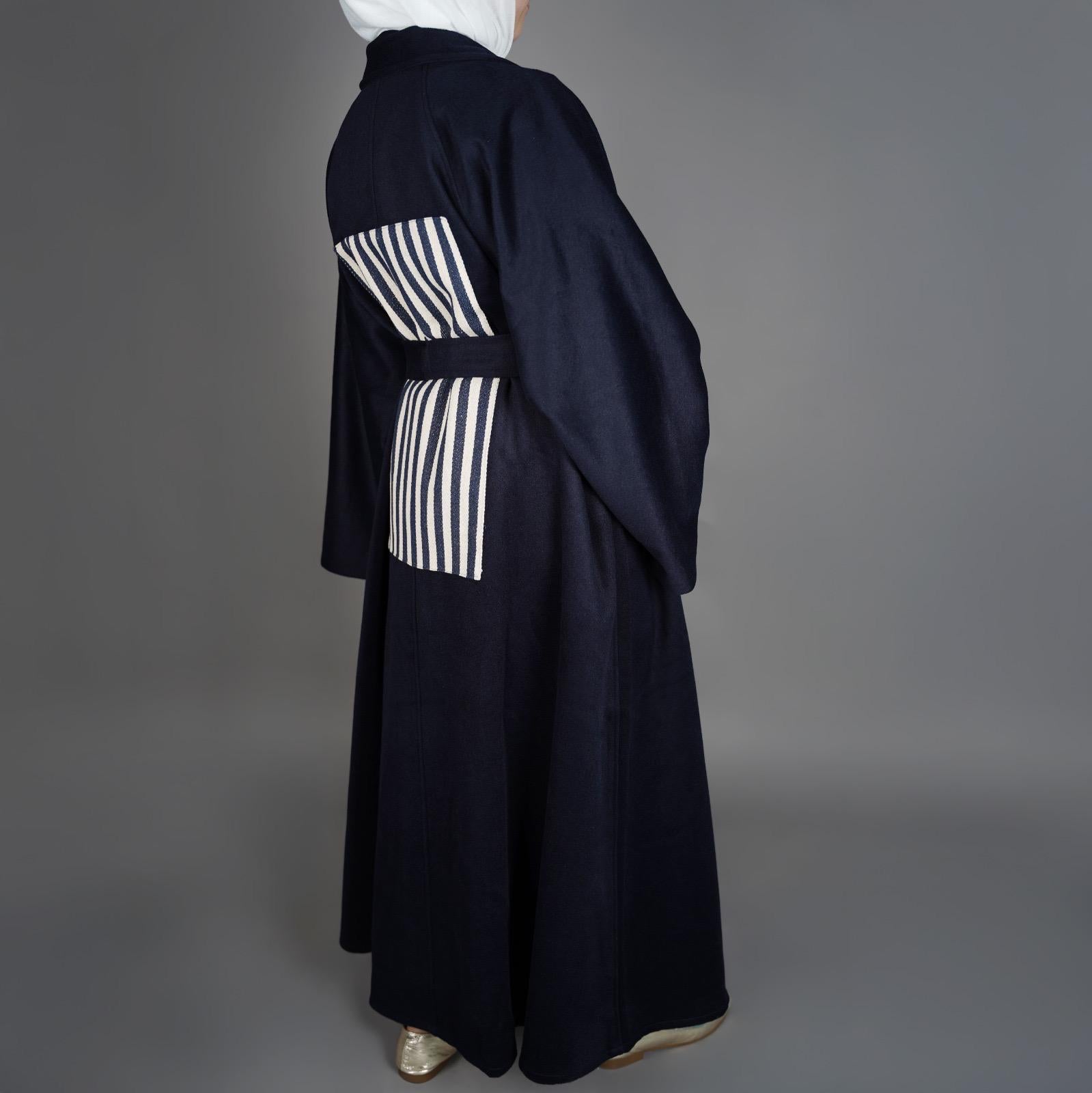 7989 Navy Bisht For Women From Ghazel