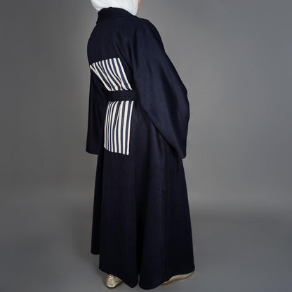 7989 Navy Bisht For Women From Ghazel