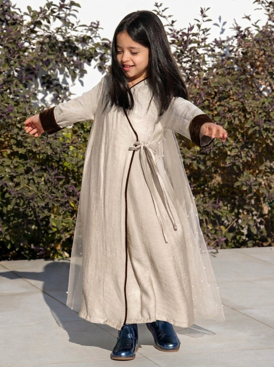 7756 Light Beige Daraa For Girls