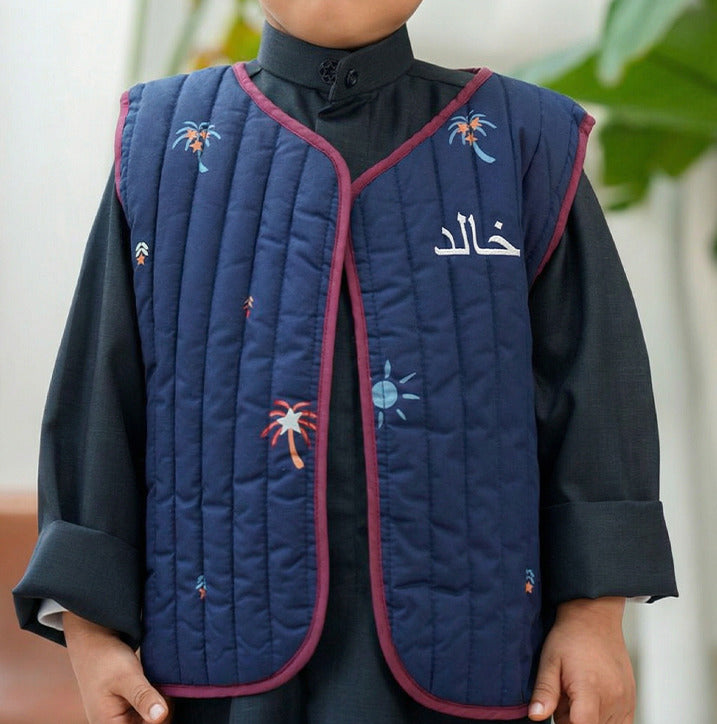 8058 سترة ثعلب زرقاء داكنة للأولاد
