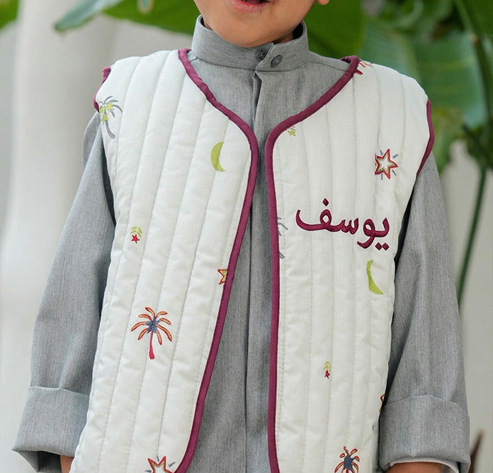 8058 سترة ثعلب رمادية فاتحة للأولاد