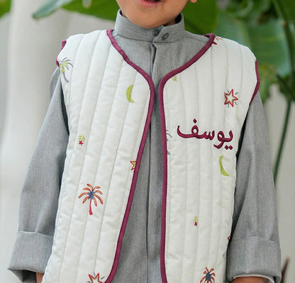 8058 سترة ثعلب رمادية فاتحة للأولاد