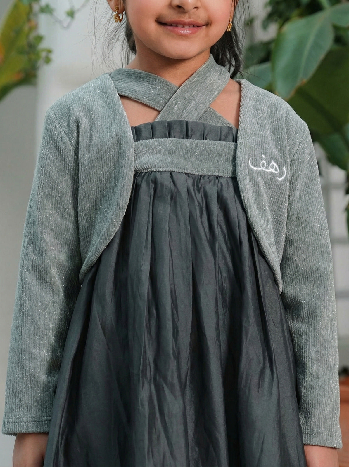 8038 Grey Daraa Set For Girls