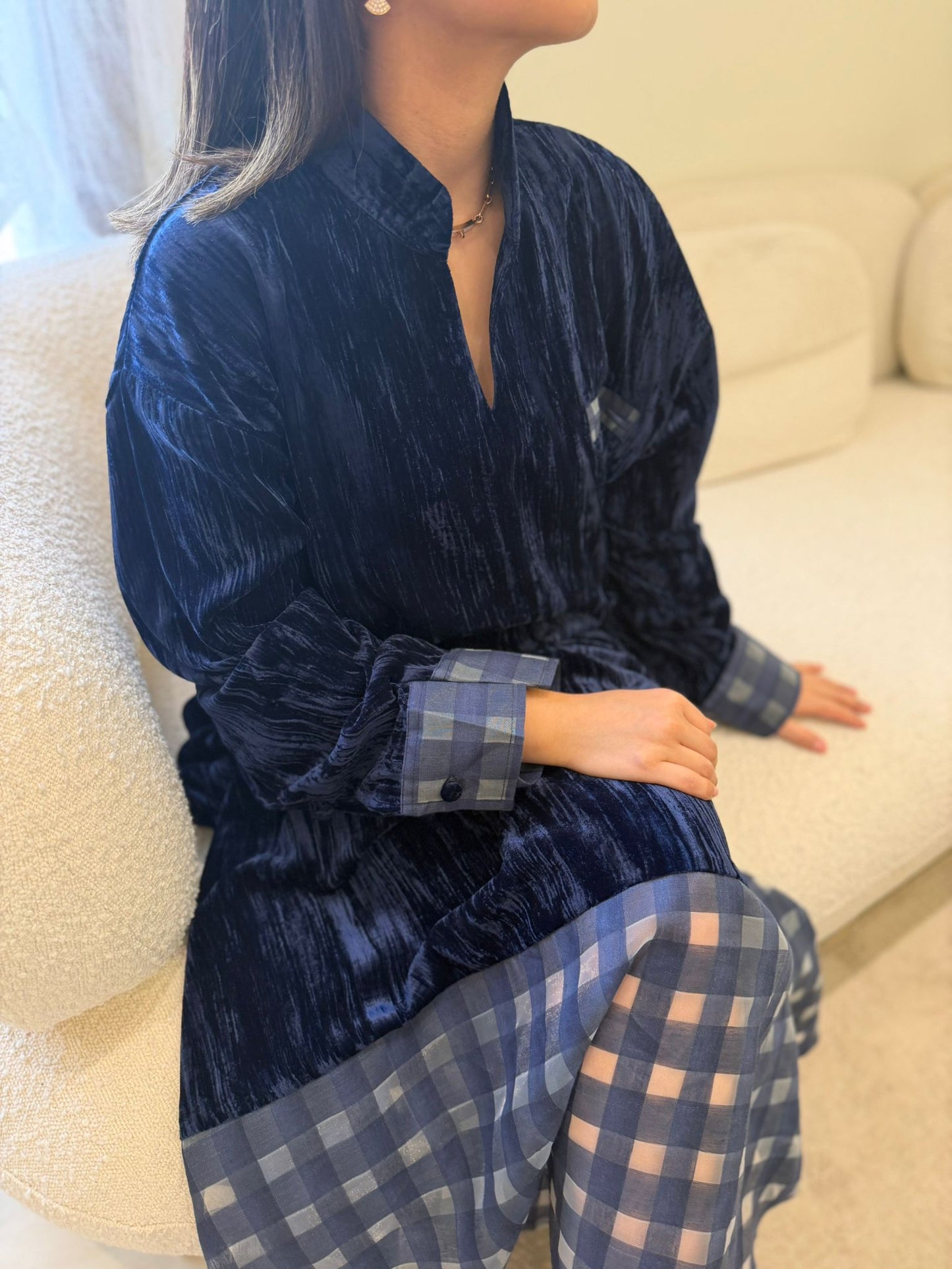 فستان صنداي ستوديو 8082 باللون الكحلي للنساء