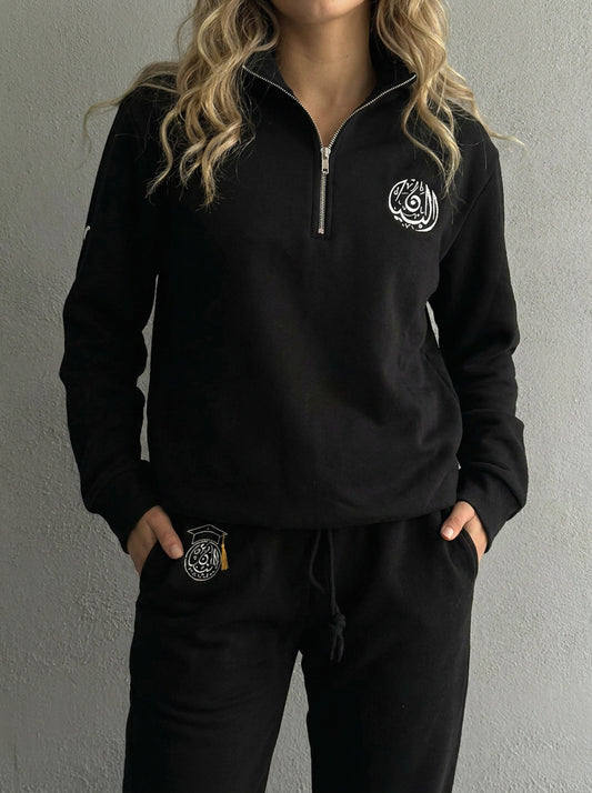 BIS Senior Black Zipper Sweater For Women