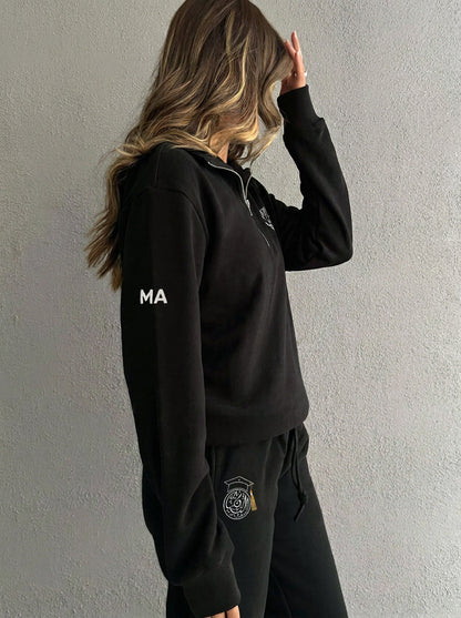 BIS Senior Black Zipper Sweater For Women