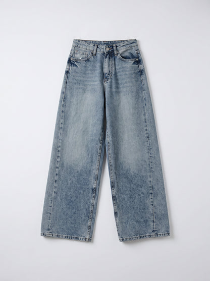 8217 Light Blue Denim Pants For Women