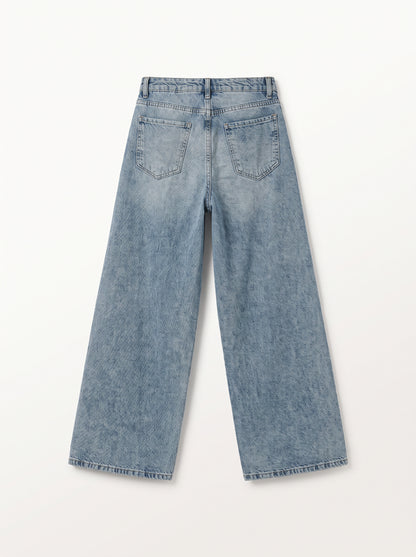 8217 Light Blue Denim Pants For Women