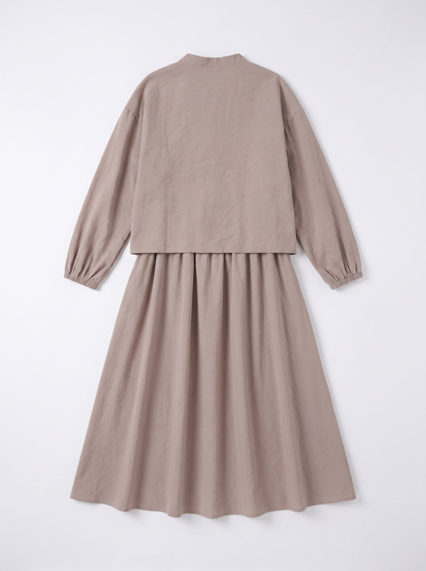 8201 Dark Beige Shirt And Skirt Set For Women