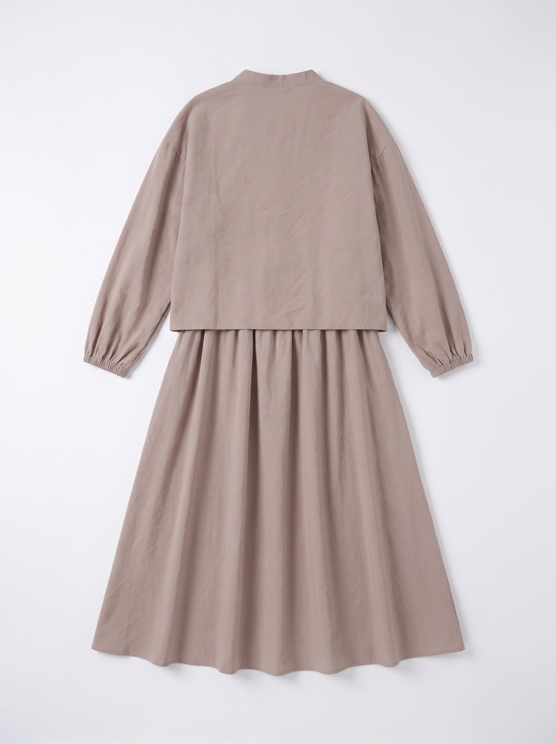 8201 Dark Beige Shirt And Skirt Set For Women