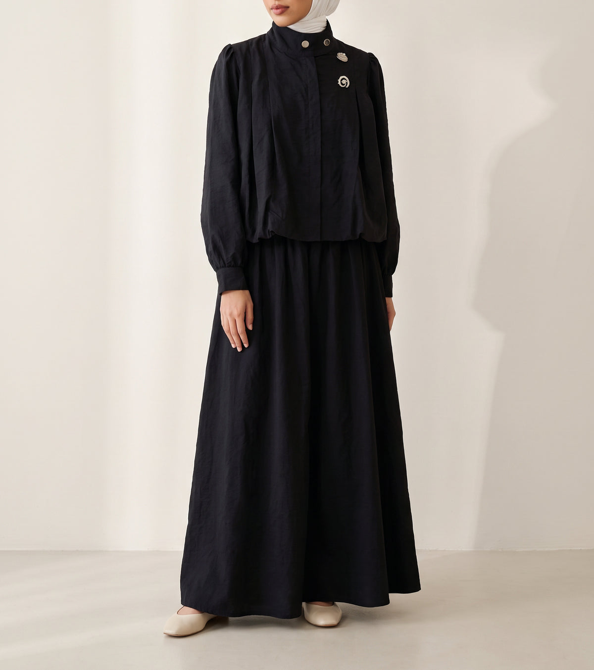8204 Navy Jacket And Skirt Set For Women