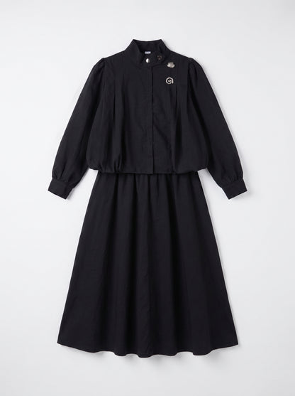 8204 Navy Jacket And Skirt Set For Women