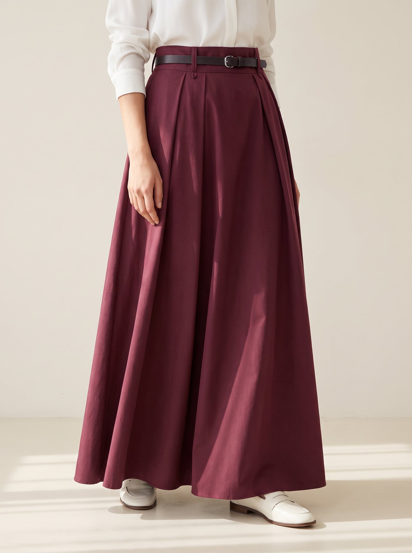 8313 Burgundy Red Skirt For Women