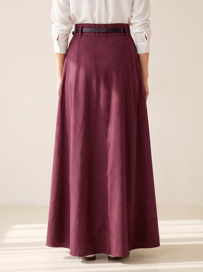 8313 Burgundy Red Skirt For Women