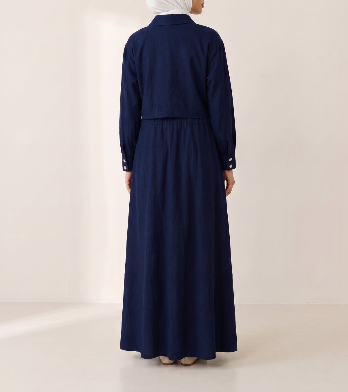 8199 Navy Jacket And Skirt Set For Women