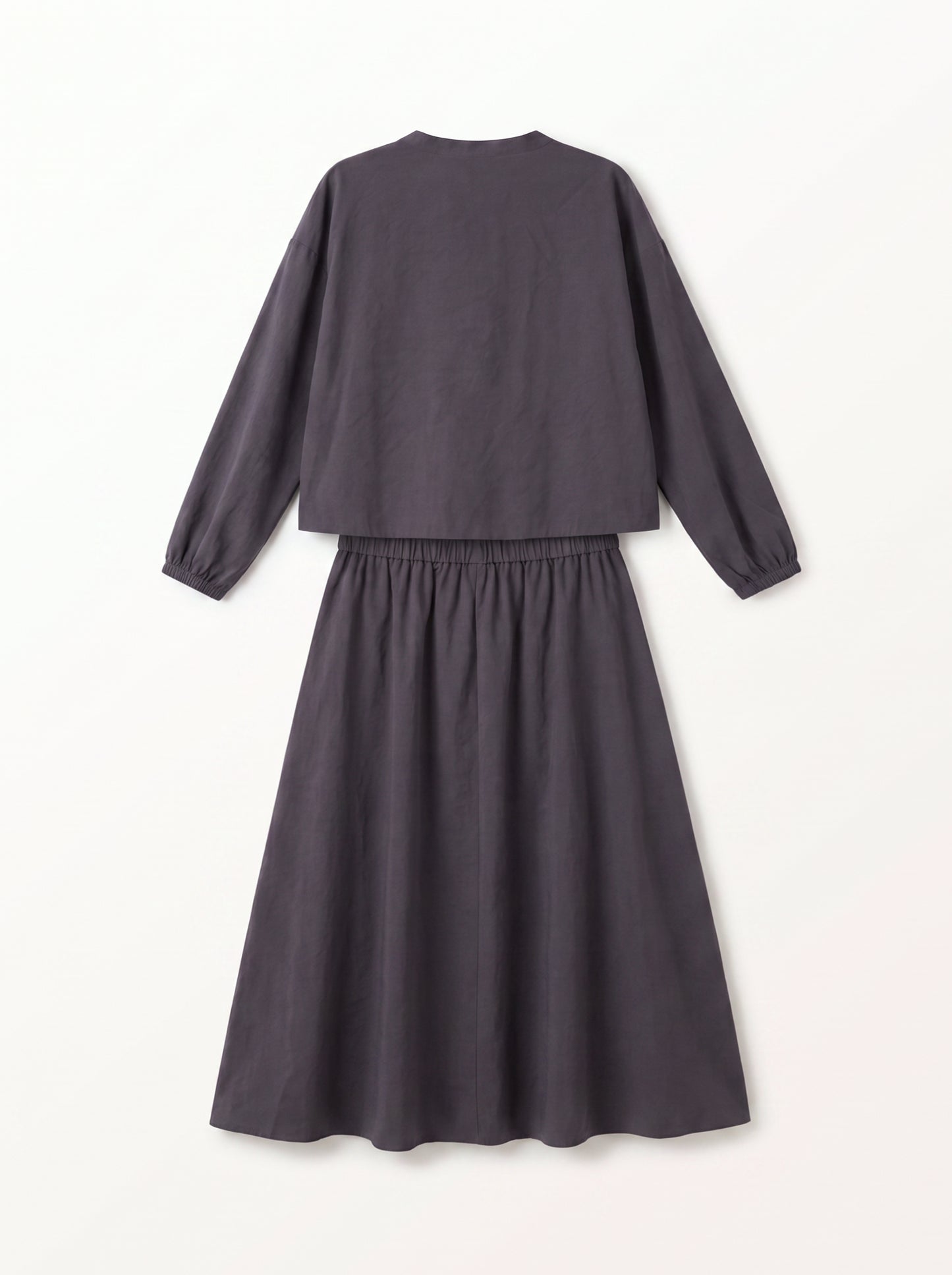 8201 Dark Grey Shirt And Skirt Set For Women
