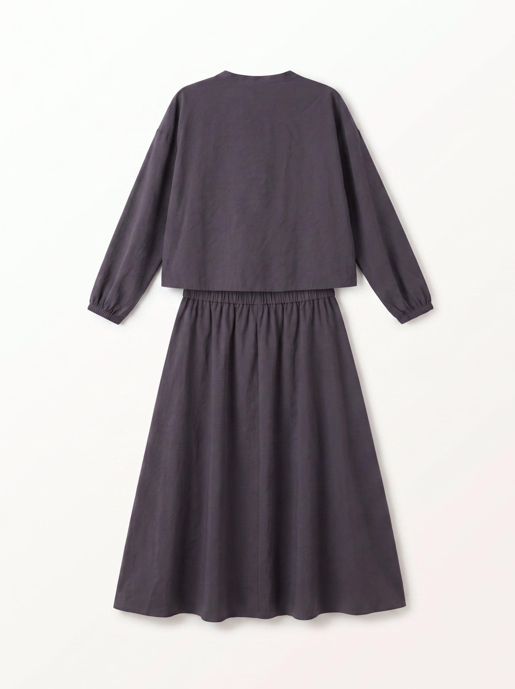 8201 Dark Grey Shirt And Skirt Set For Women