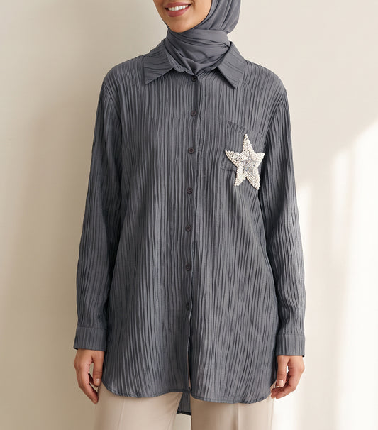 8321 Dark Grey Shirt For Women