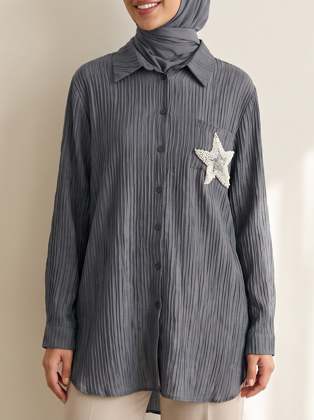 8321 Dark Grey Shirt For Women