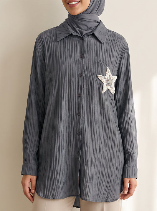 8321 Dark Grey Shirt For Women