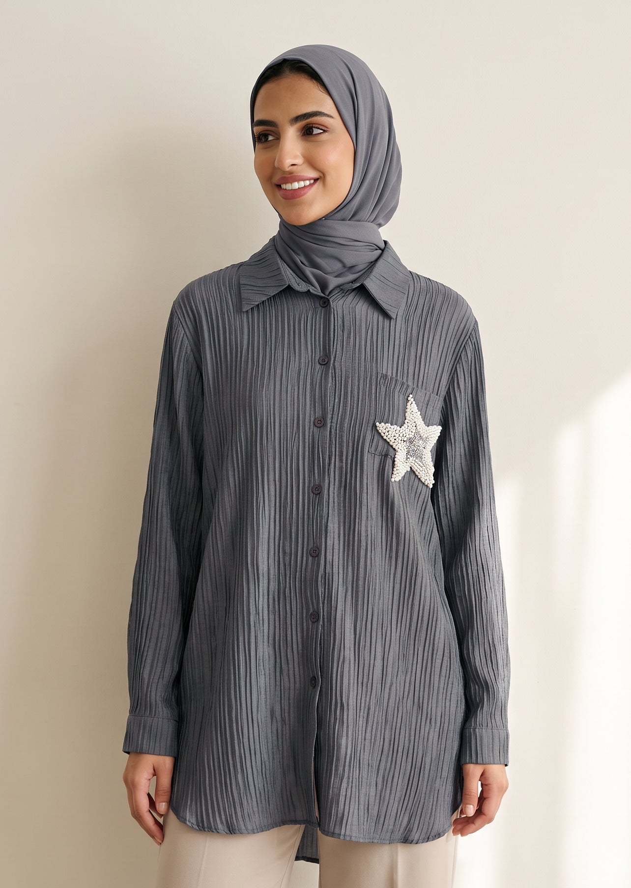 8321 Dark Grey Shirt For Women