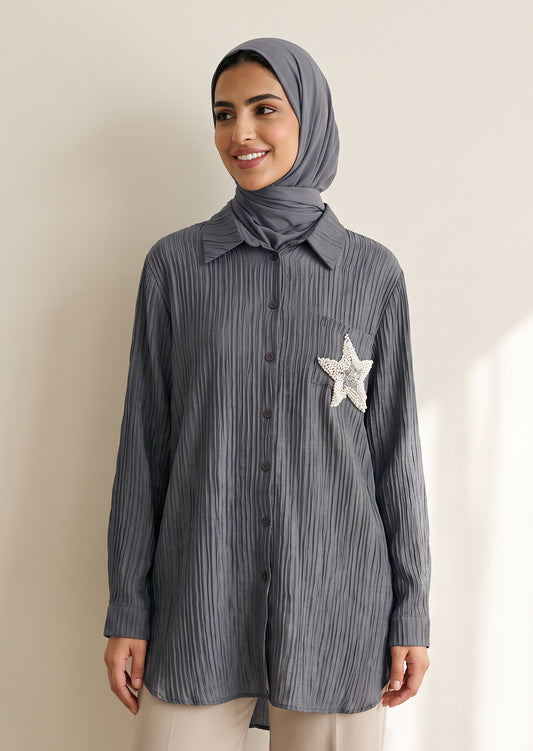 8321 Dark Grey Shirt For Women