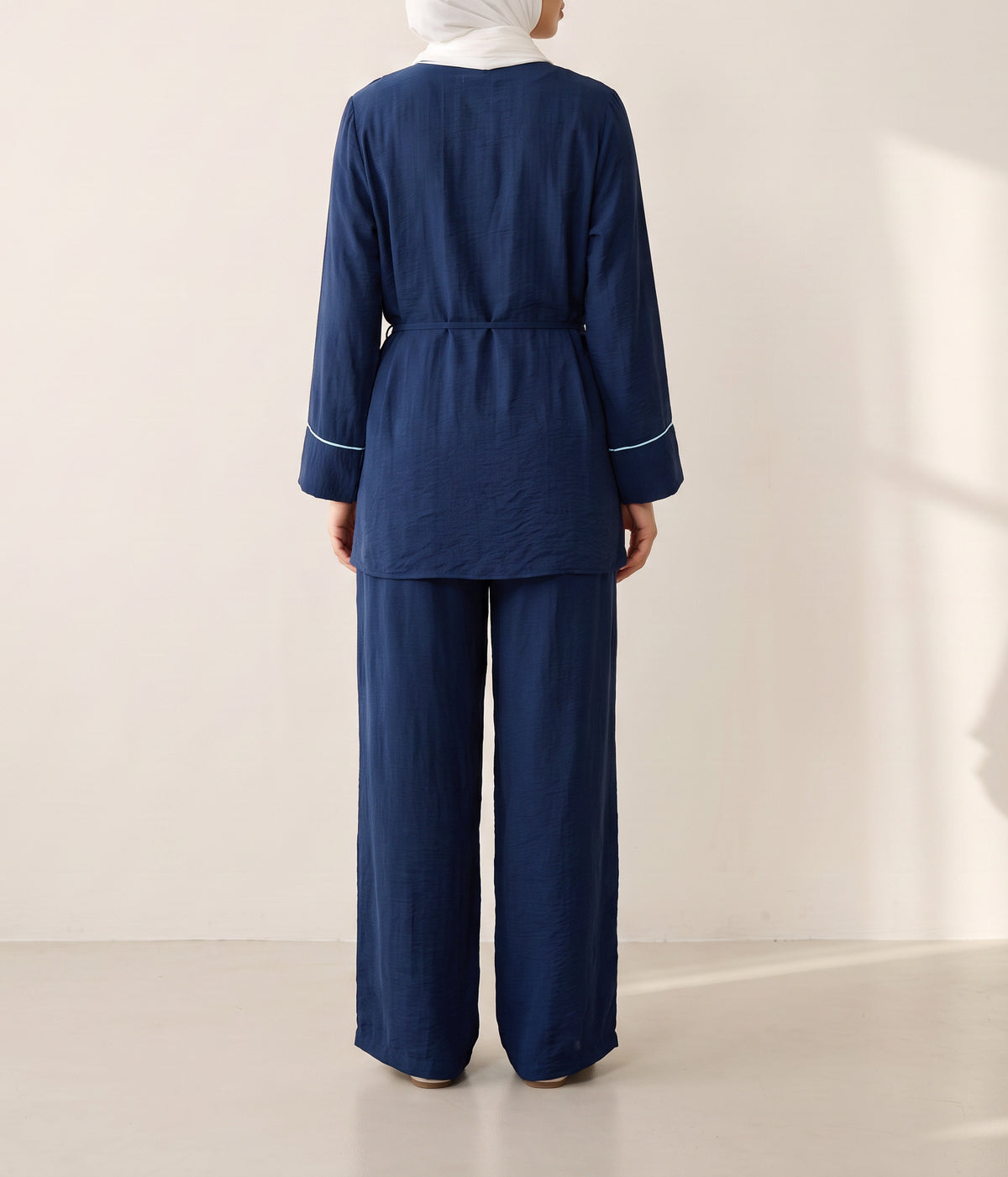 8255 Navy Top And Pants Set For Women