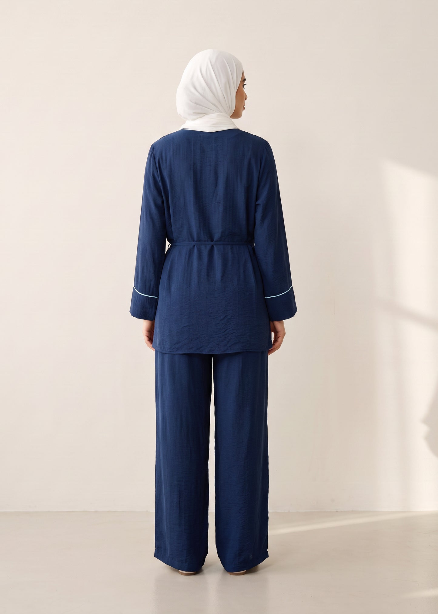 8255 Navy Top And Pants Set For Women