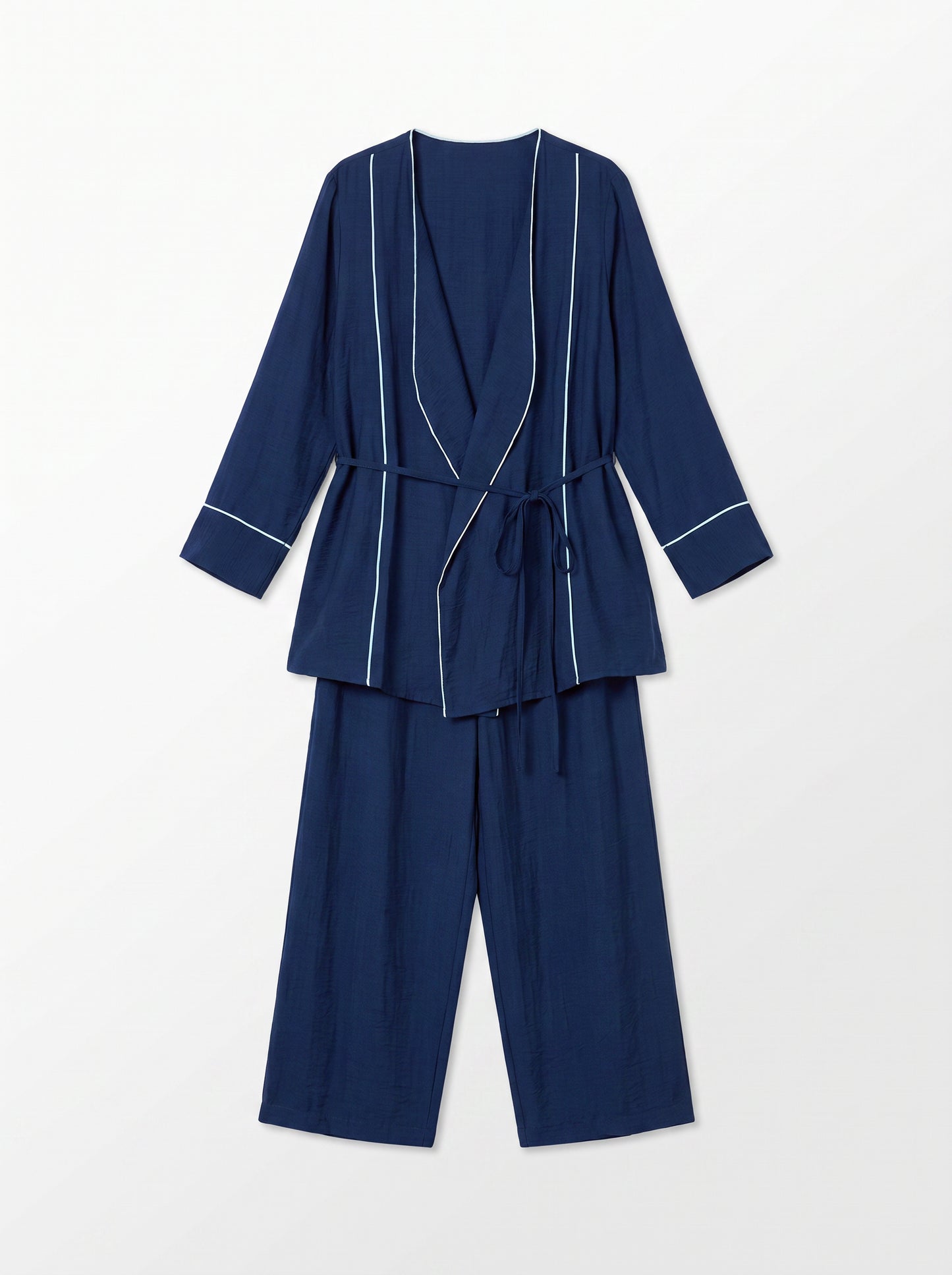8255 Navy Top And Pants Set For Women