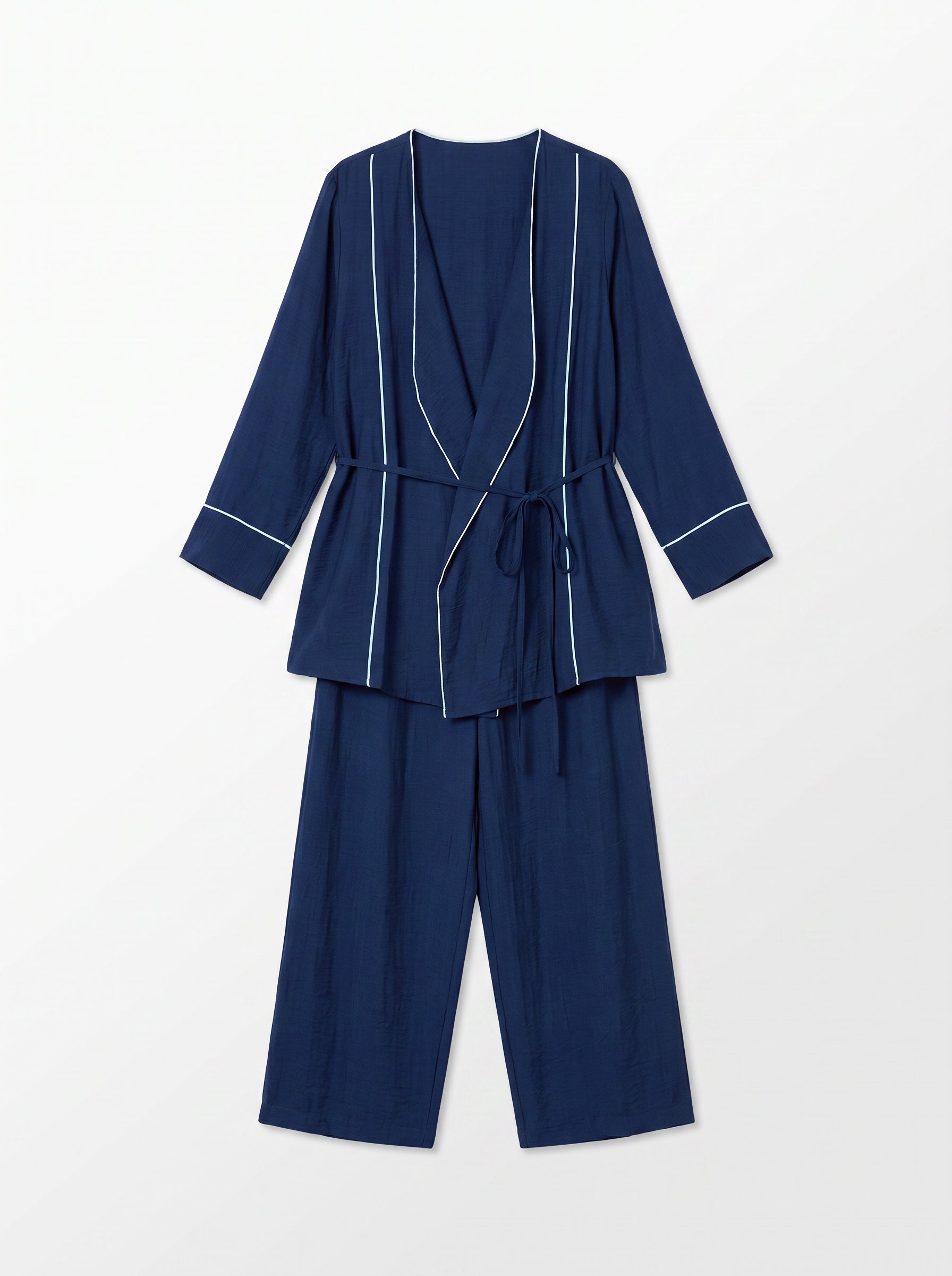 8255 Navy Top And Pants Set For Women