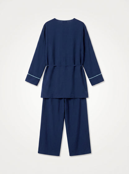 8255 Navy Top And Pants Set For Women