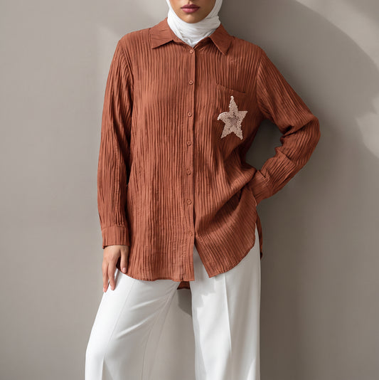 8321 Brown Shirt For Women