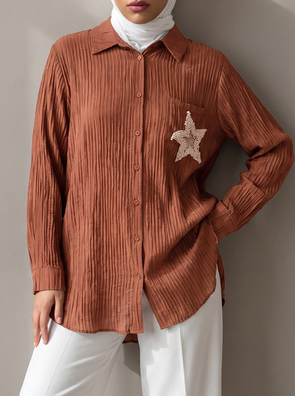 8321 Brown Shirt For Women