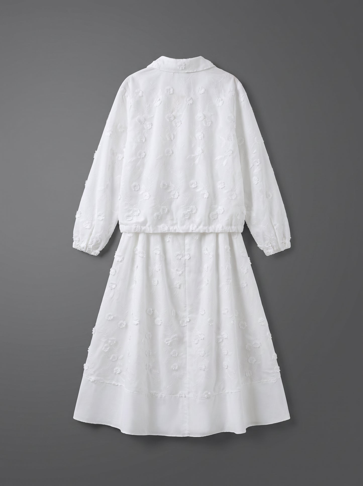 8317 Off White Shirt And Skirt Set For Women