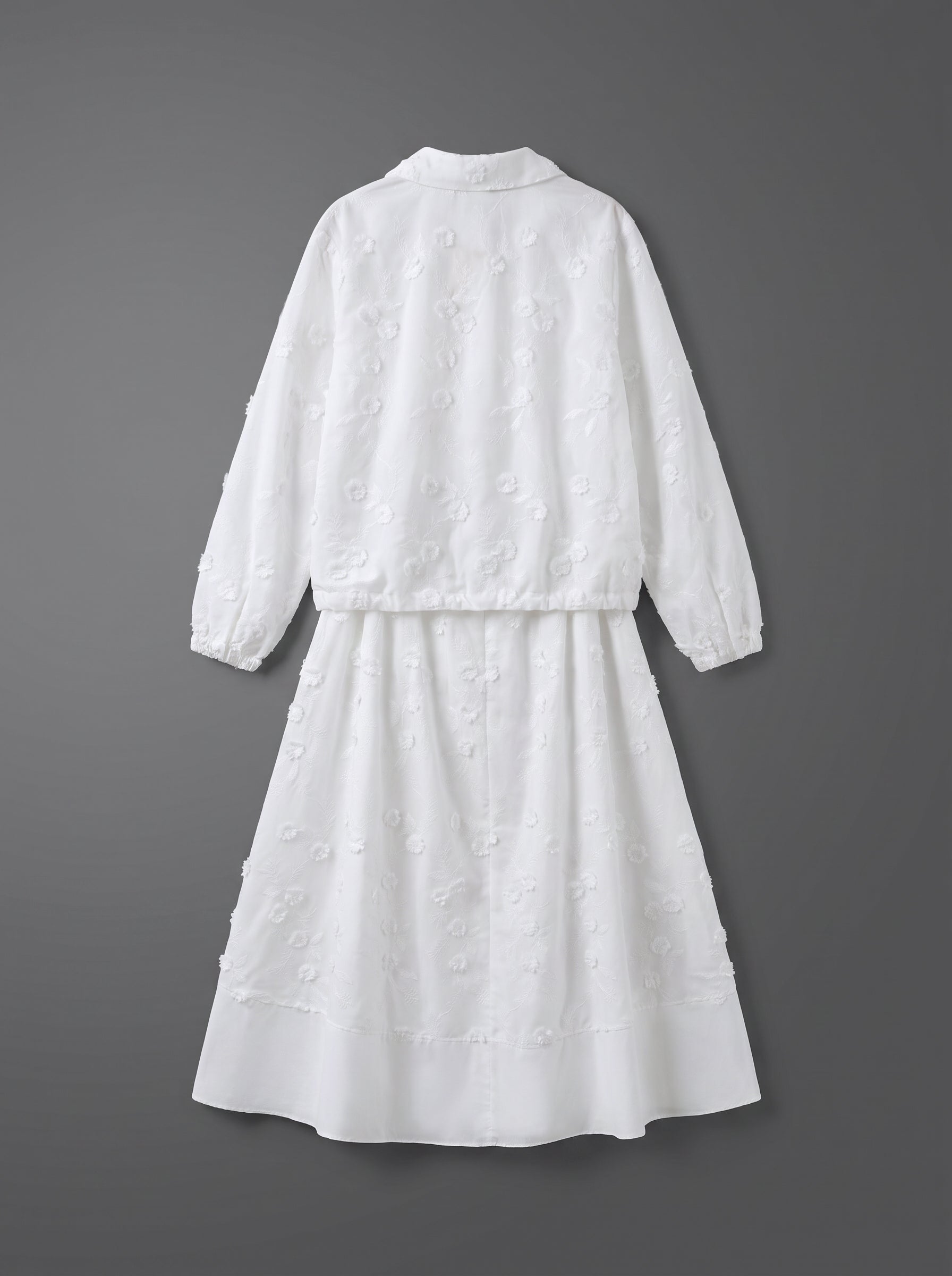 8317 Off White Shirt And Skirt Set For Women